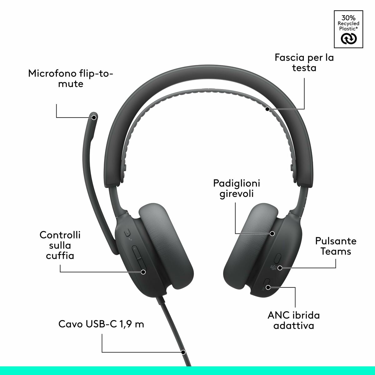 Headphones Logitech 981-001512 Graphite