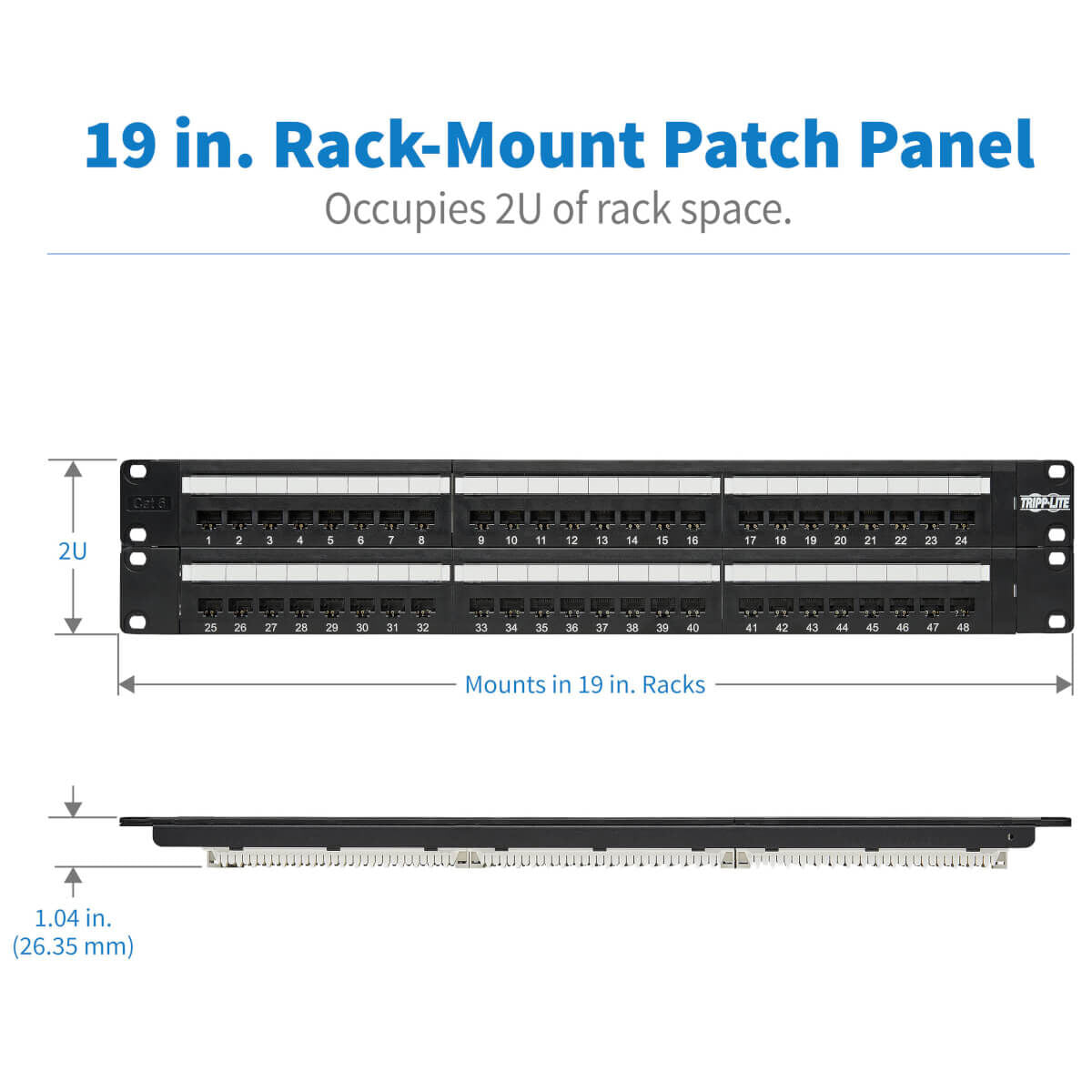 48-port UTP Category 6 Patch Panel Eaton N252-048
