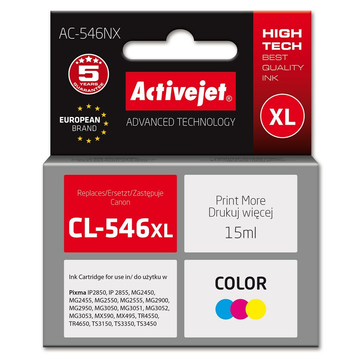 Compatible Ink Cartridge Activejet AC-546NX Yellow