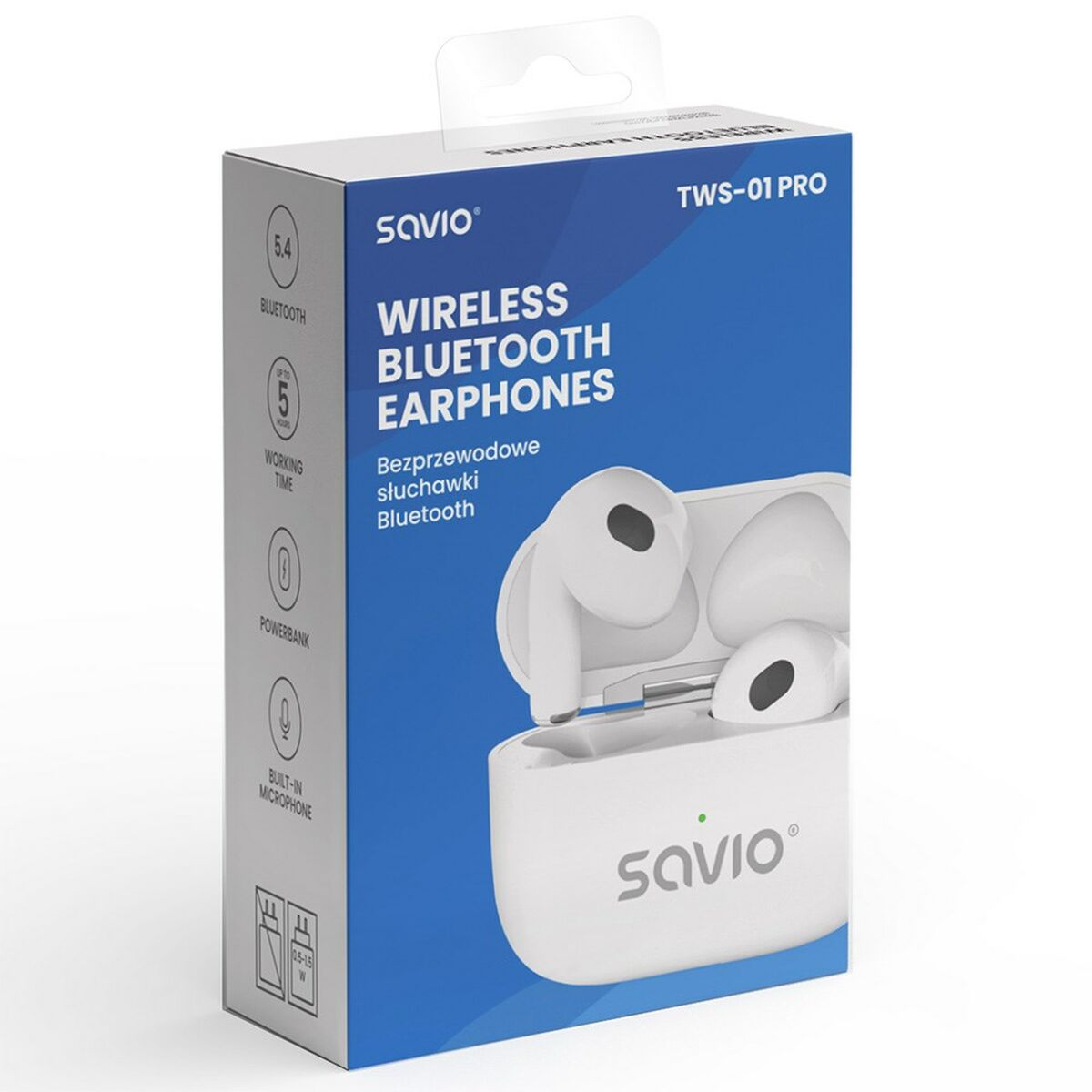 Wireless Headphones Savio TWS-01PRO White