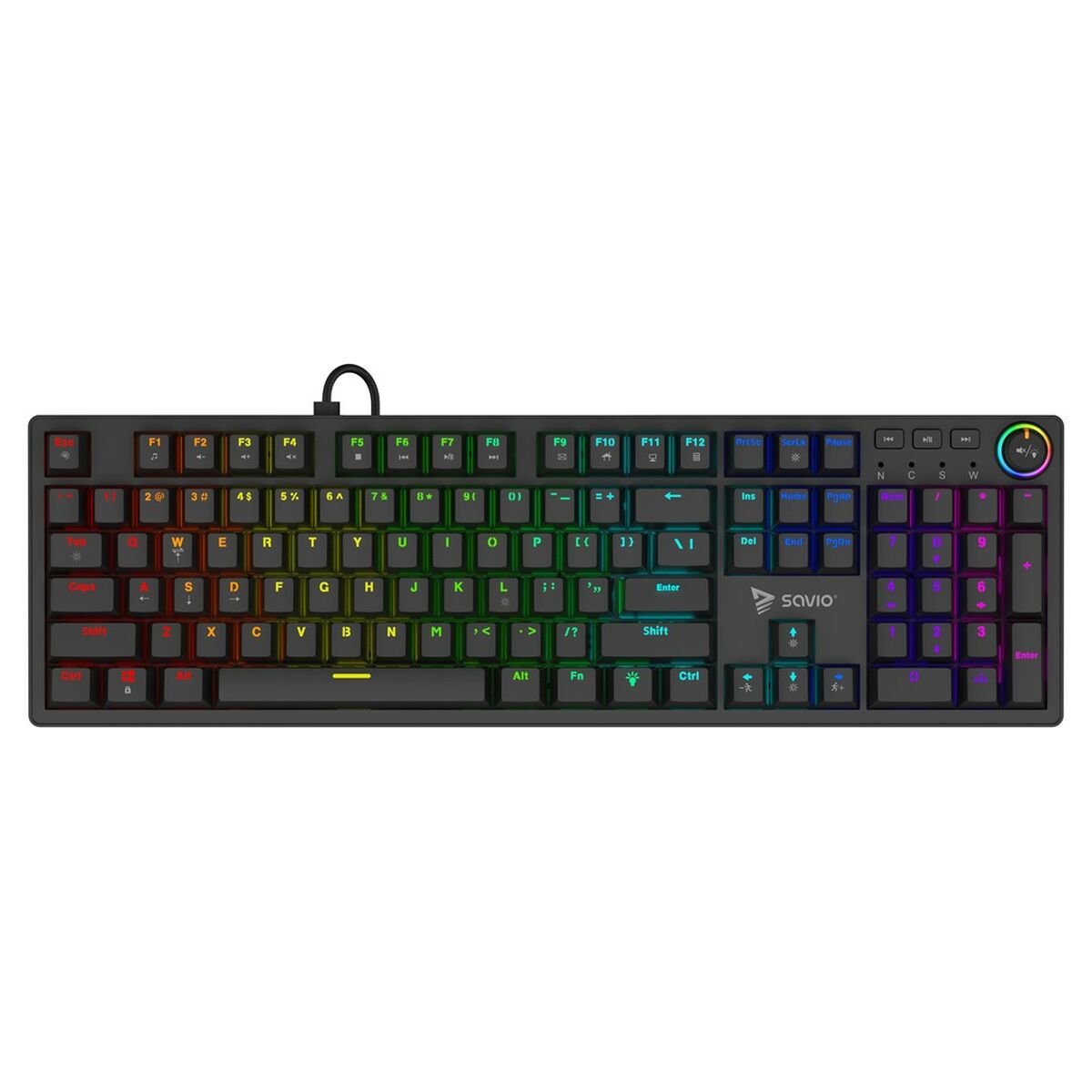 Keyboard Savio STYX PEACH SILENT Black Multicolour QWERTY