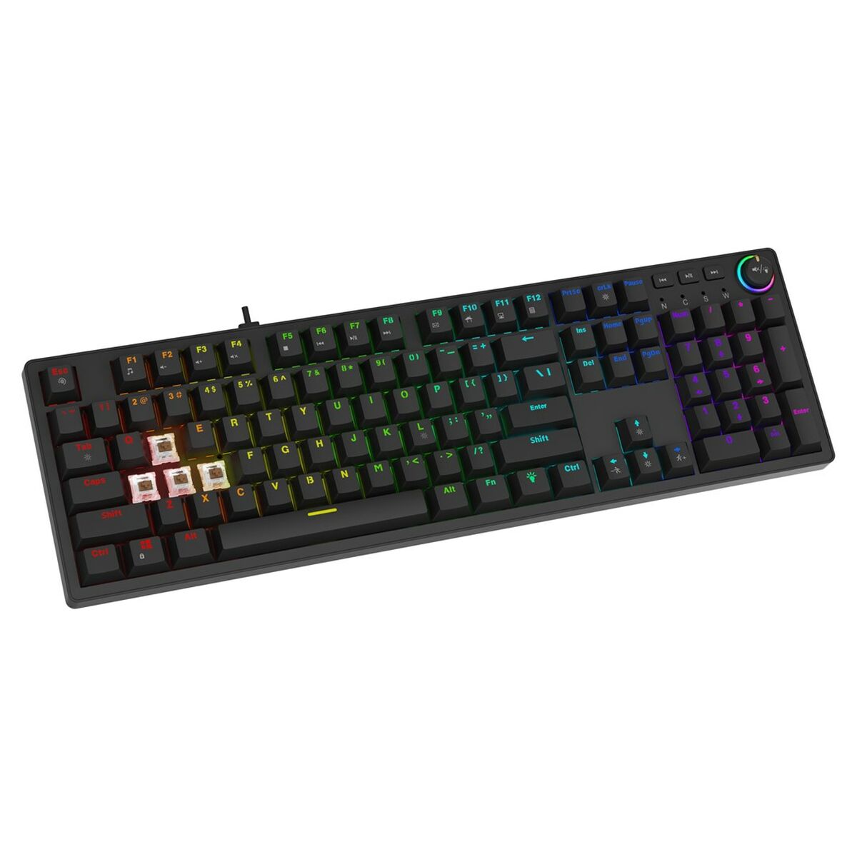 Keyboard Savio STYX PEACH SILENT Black Multicolour QWERTY