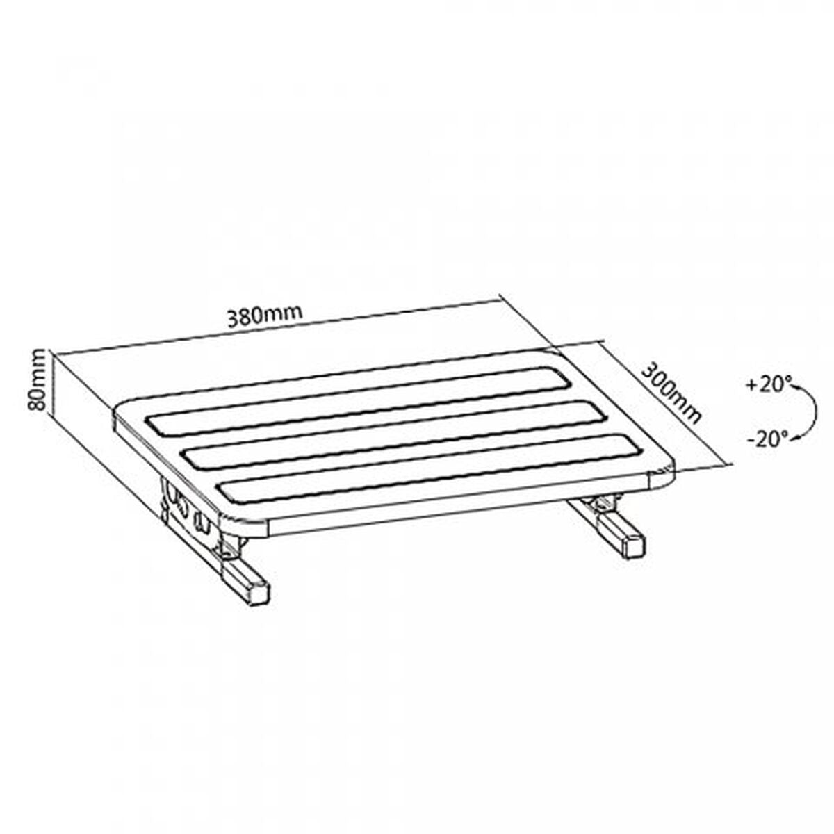 Footrest MacLean MC-831 Black 30 cm