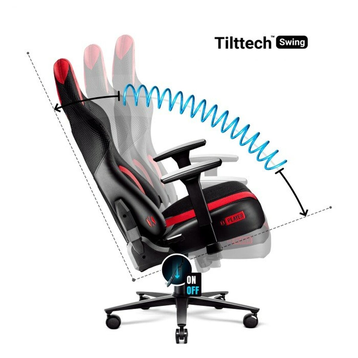Gaming Chair Diablo Chairs Diablo X-PLAYER 2.0 Black Red