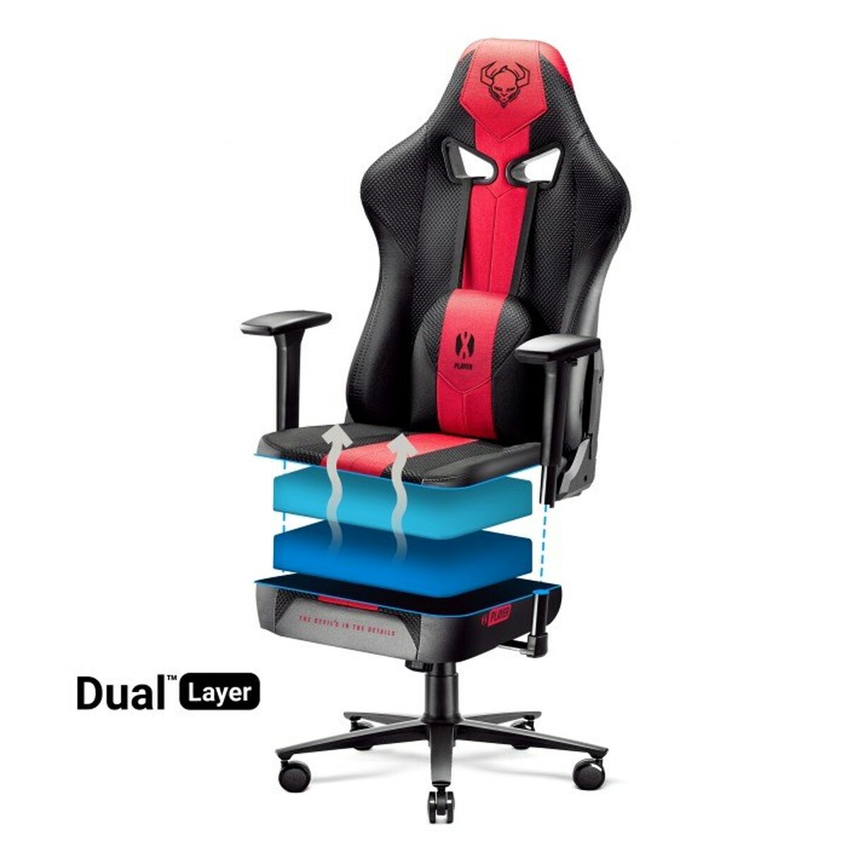 Gaming Chair Diablo Chairs Diablo X-PLAYER 2.0 Black Red