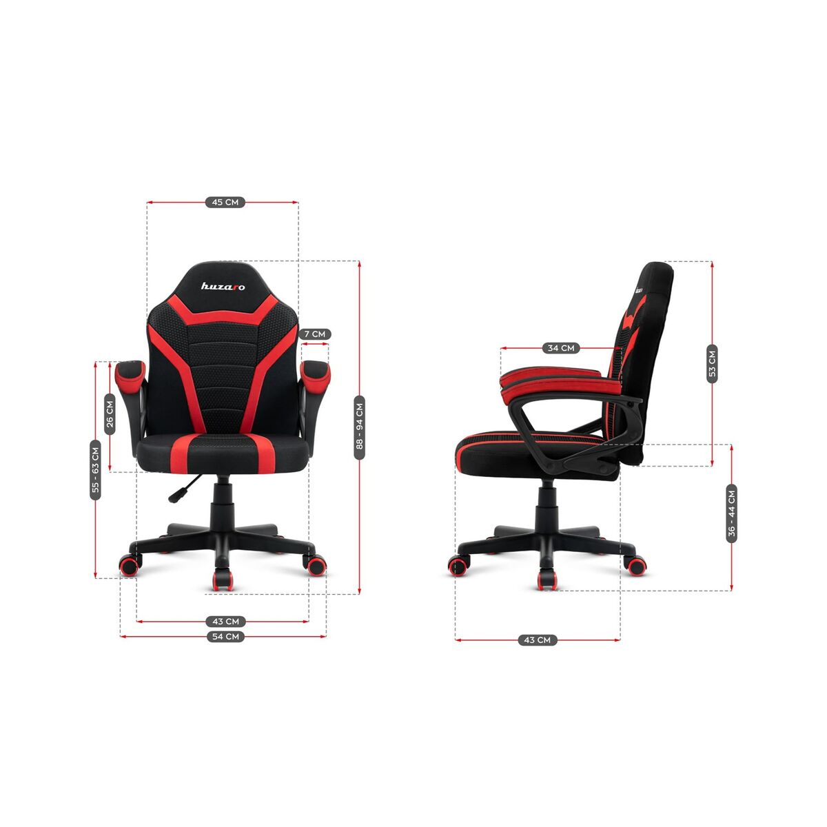 Gaming Chair Huzaro HZ-Ranger 1.0 red mesh Red Black