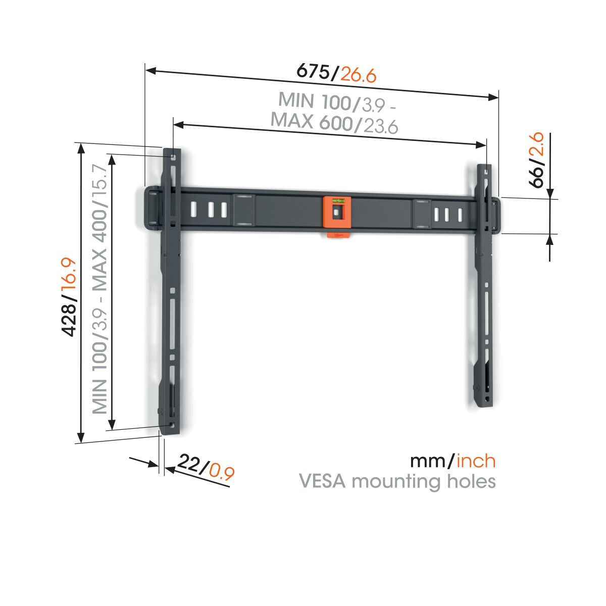 Wall Bracket Vogel's 1816050 75 Kg