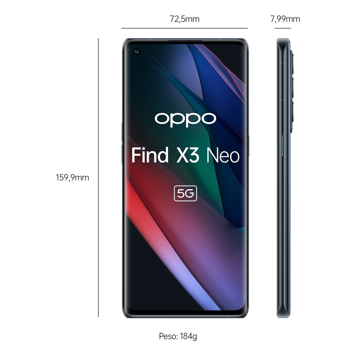 Smartphone Oppo Find X3 Neo 6,55" Snapdragon 865 Black 12 GB RAM 256 GB