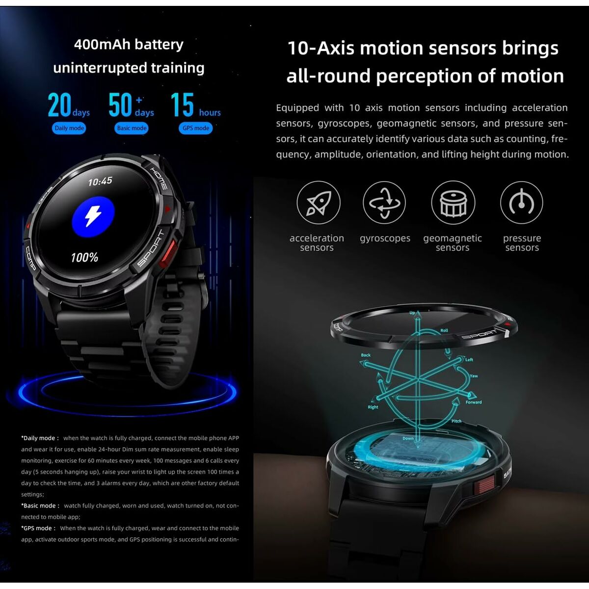 Smartwatch Mibro GS Active Black 1,3"