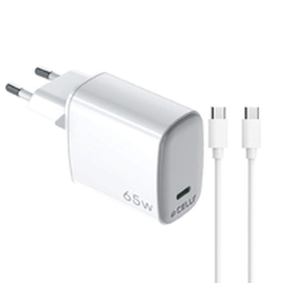 Wall Charger Celly UPTC1USBC65WCTC White