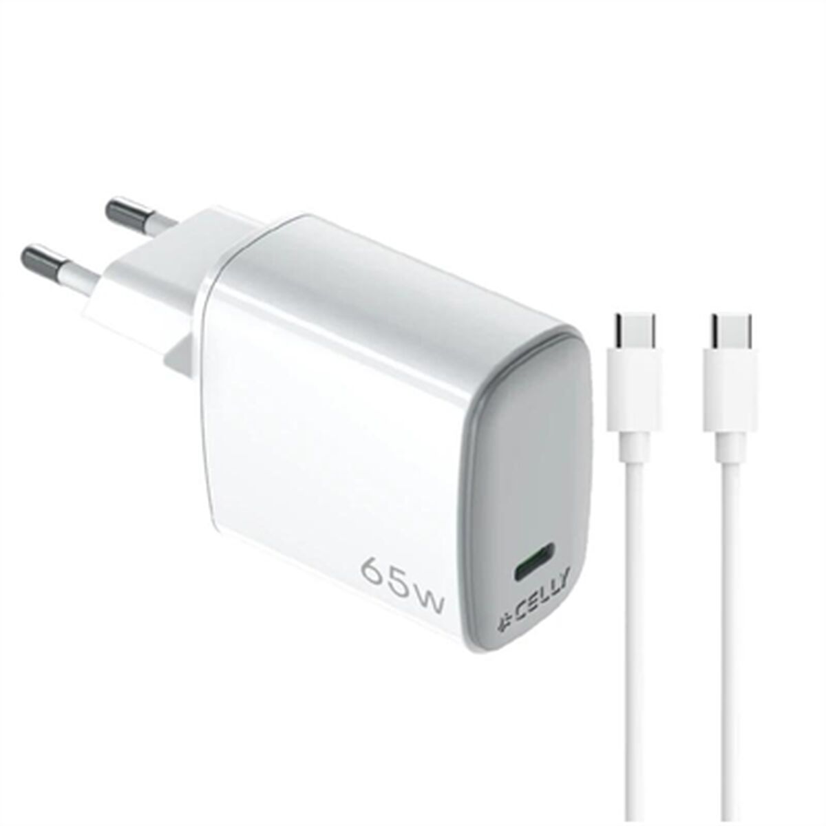 Wall Charger Celly UPTC1USBC65WCTC White