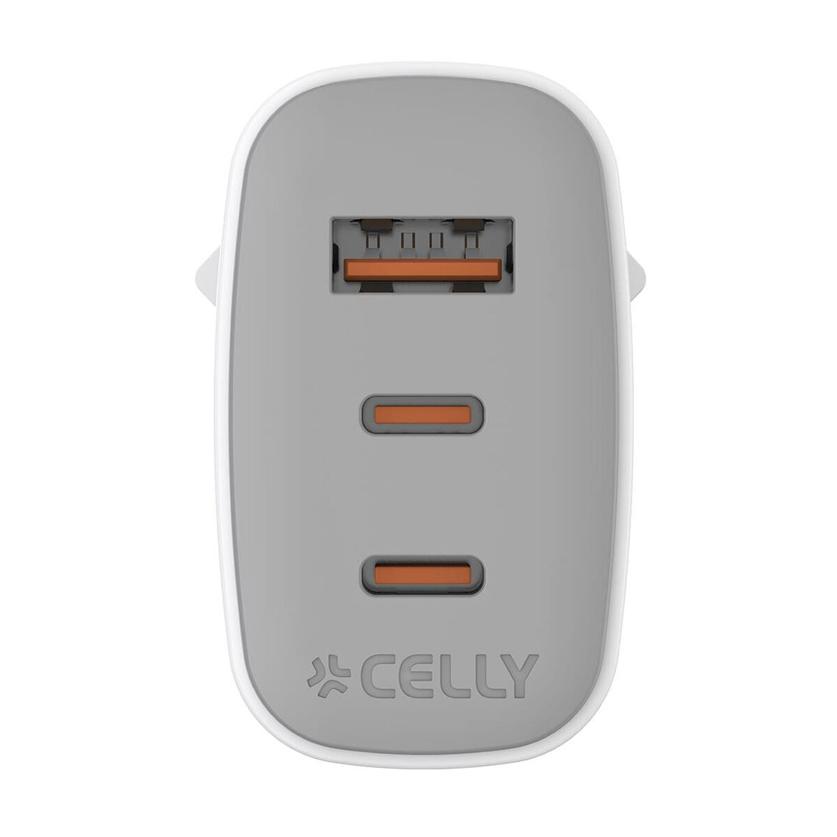Wall Charger Celly UPTC1USB2USBC65 White