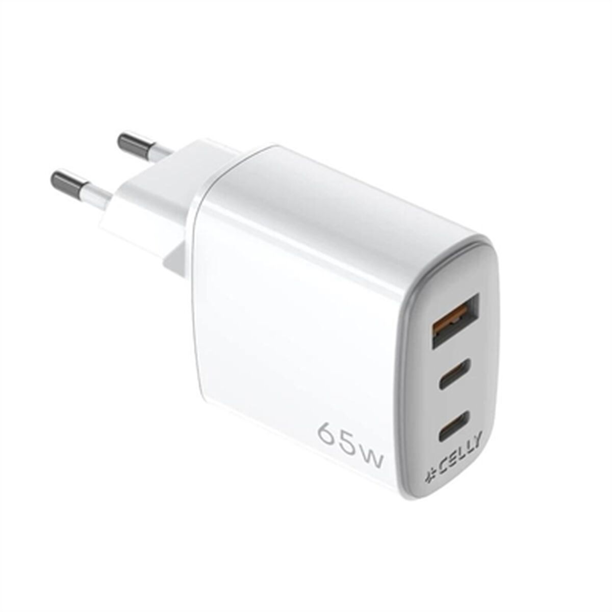 Wall Charger Celly UPTC1USB2USBC65 White