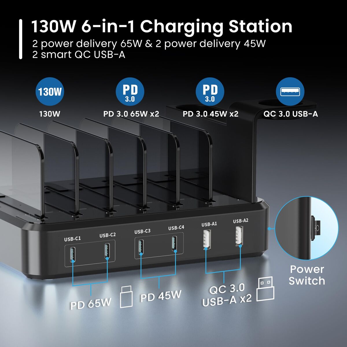 Charging Station Ewent EW1335 130 W