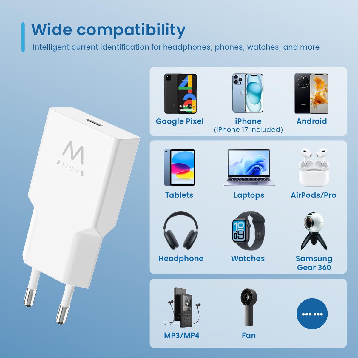 Wall Charger Ewent EW1310 White 20 W