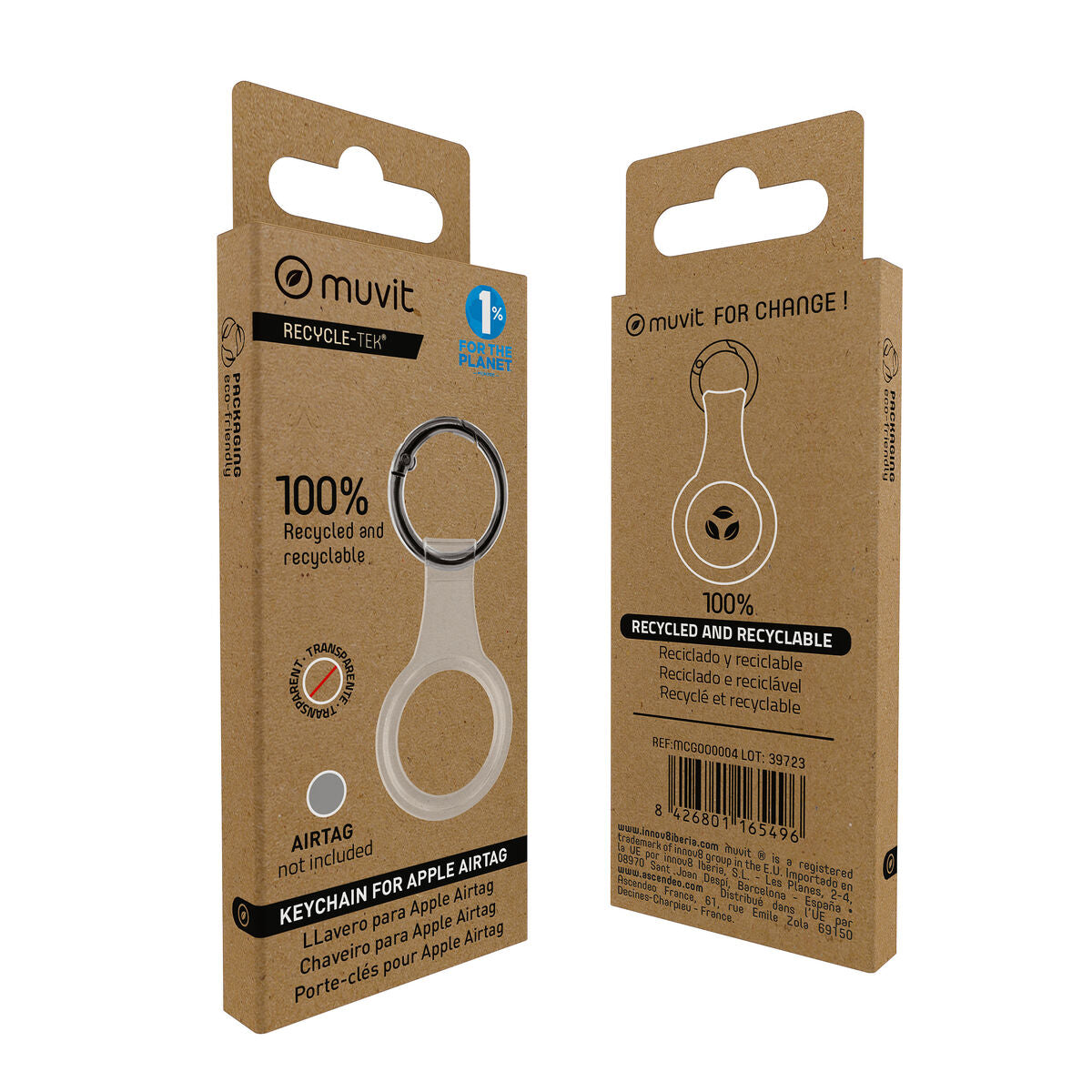 Keychain Muvit for Change Black Case AirTag