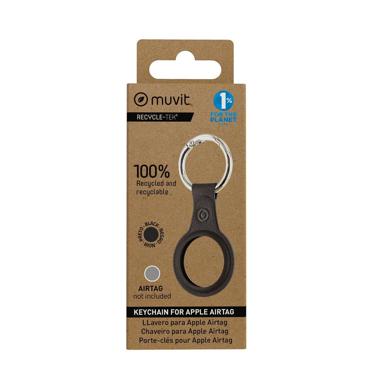 Keychain Muvit for Change Black Case AirTag