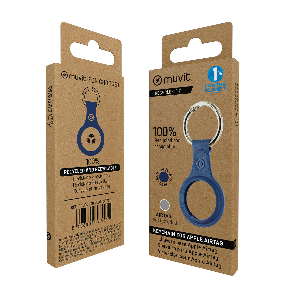 Keychain Muvit for Change Blue Case AirTag