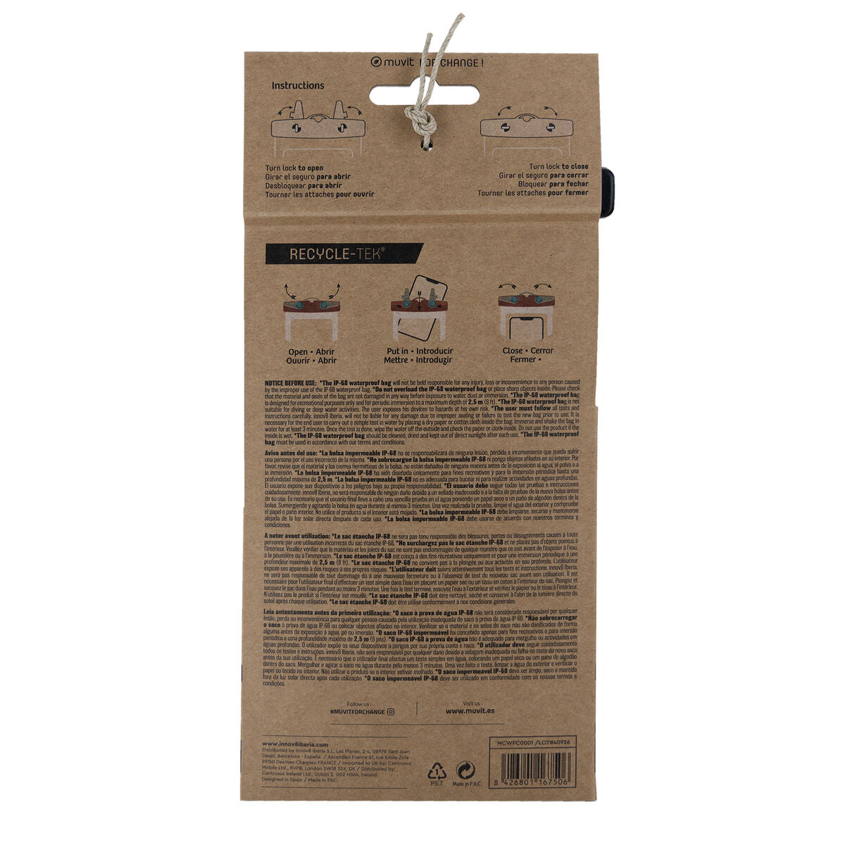 Waterproof case Muvit for Change Black Universal 6,5" (6,5")