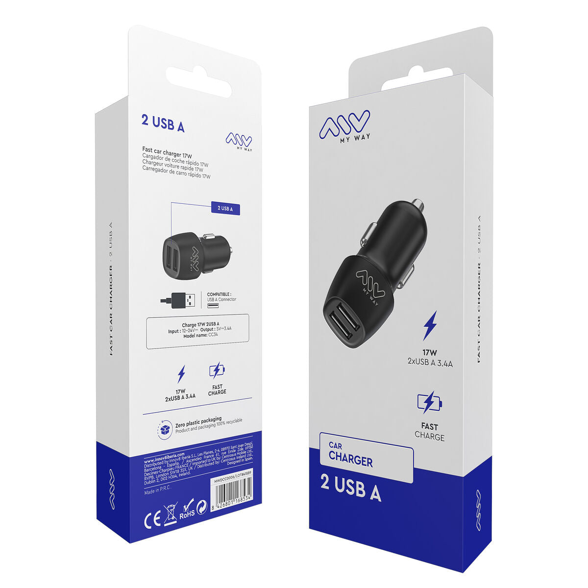 Car Charger Myway Black 15 W