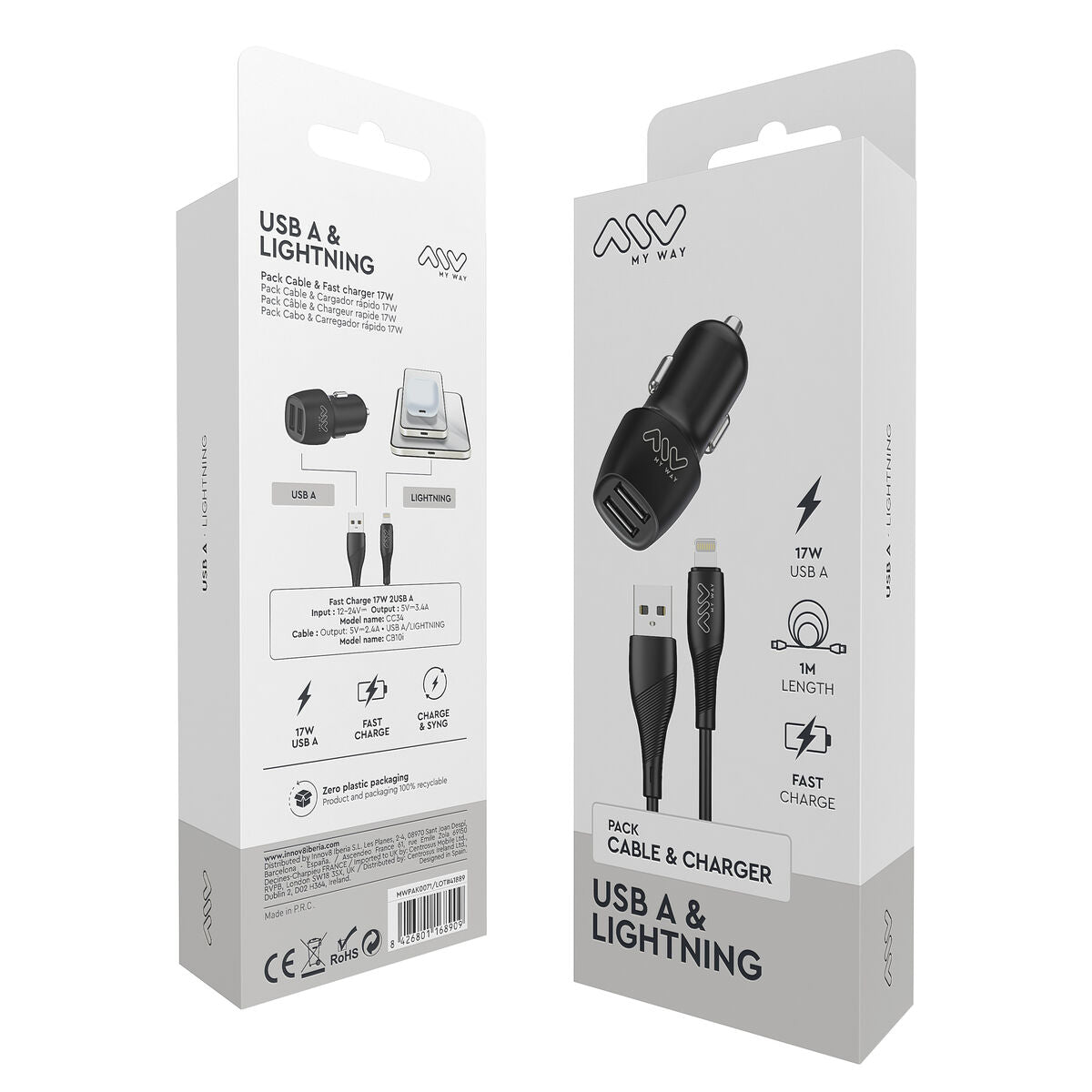 Car Charger Myway Black