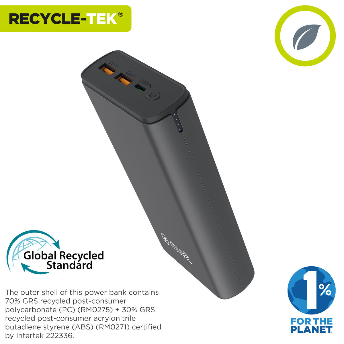 Powerbank Muvit for Change DP200G-R-PD Black 20 W