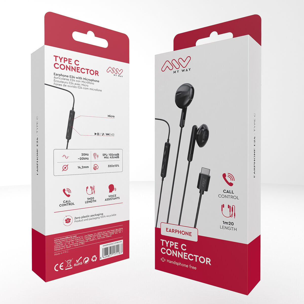 Headphones with Microphone Myway Black