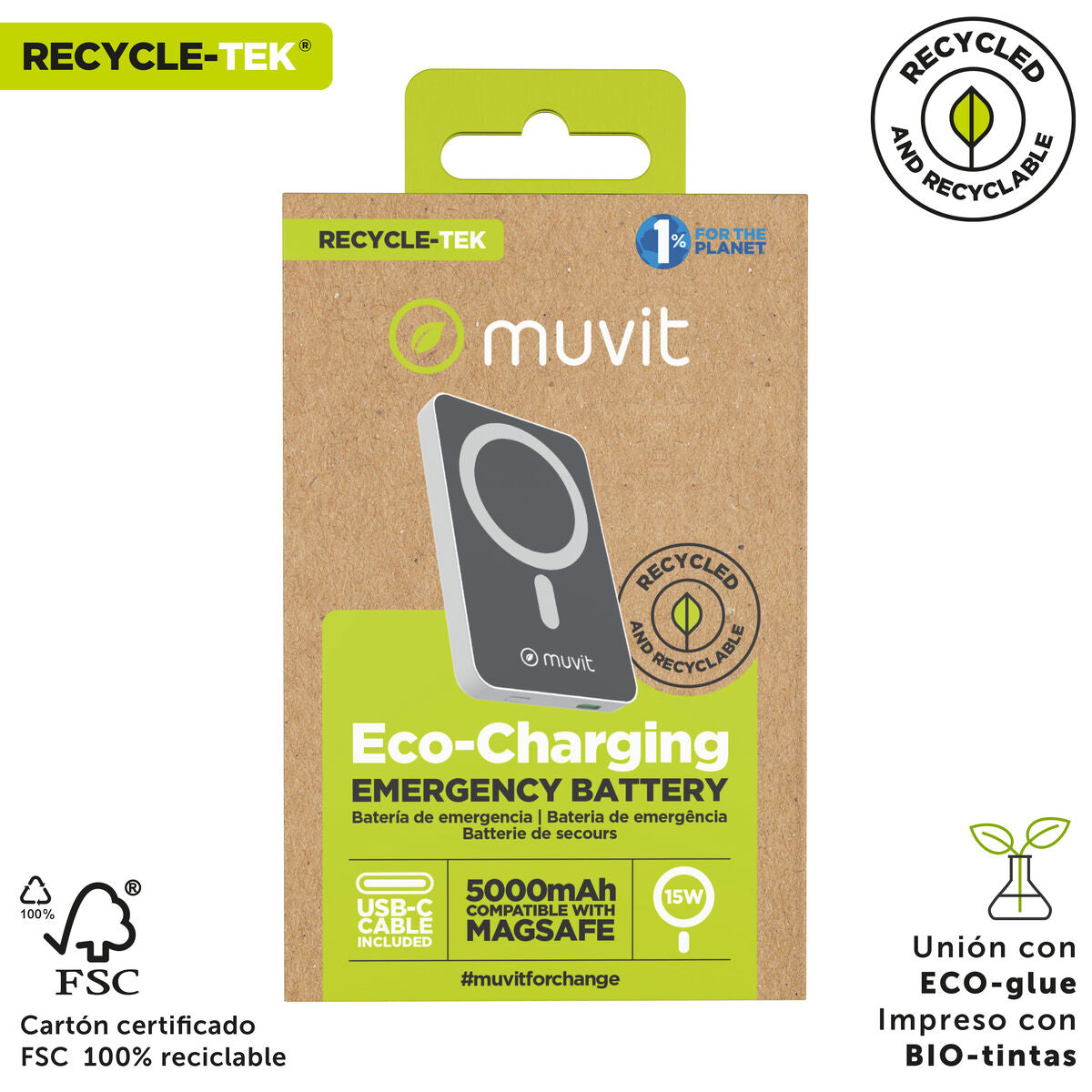 Powerbank Muvit for Change DP51AQ-R White 5000 mAh