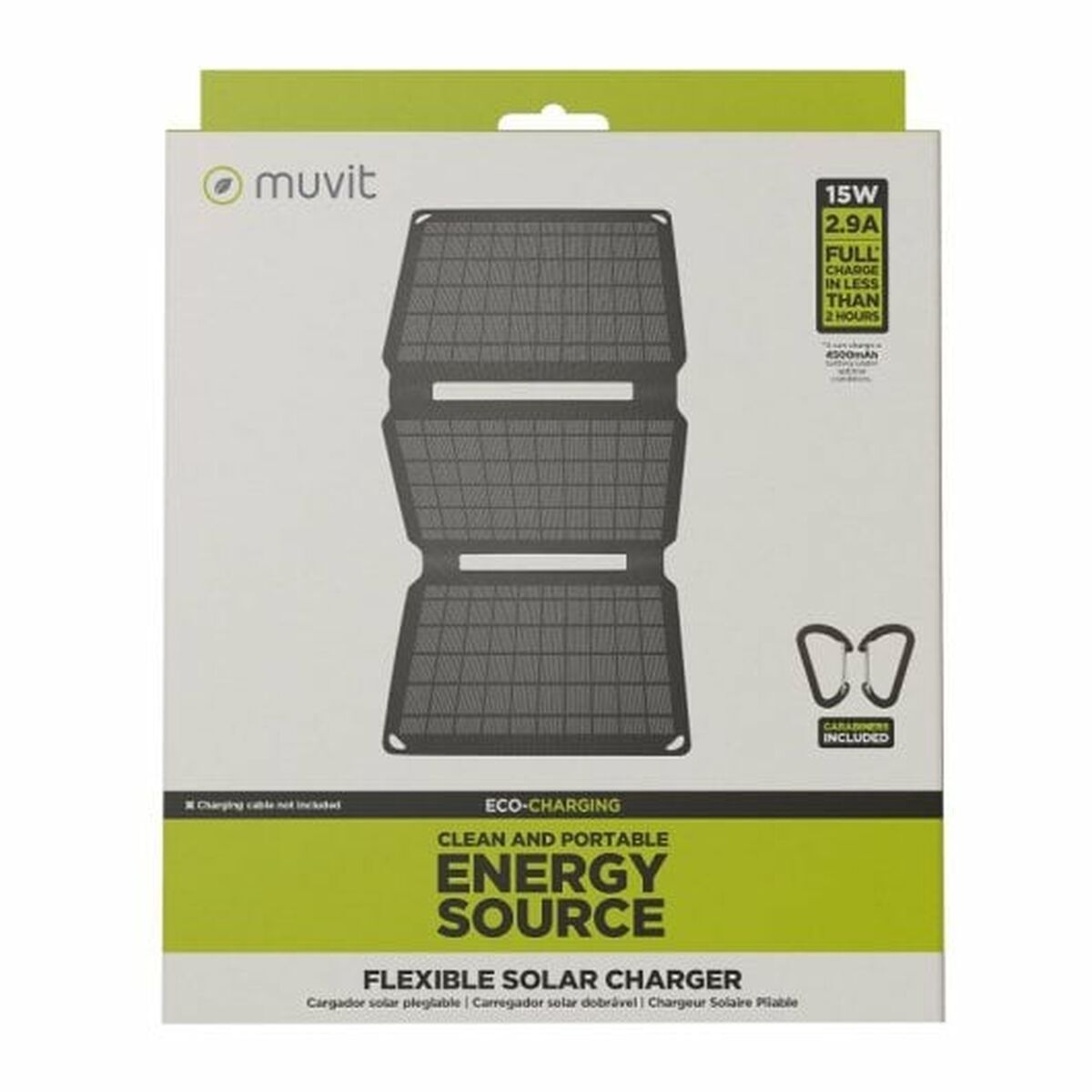 Solar charger Muvit 15W SOLAR CHARGER Black 15 W
