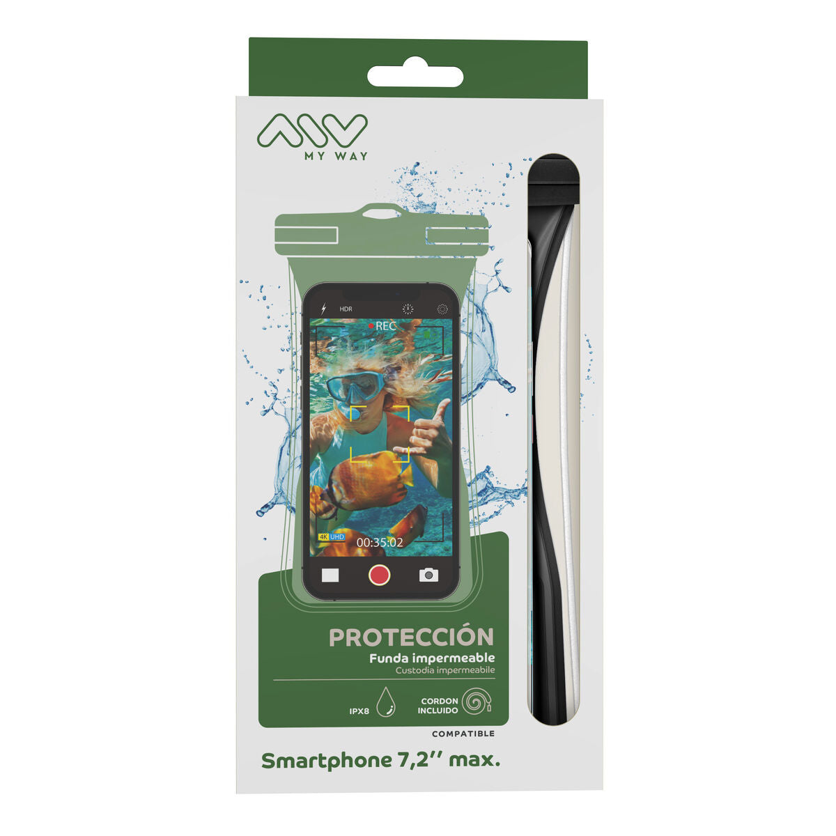 Waterproof case Myway Floating Black Universal 7,2" (7")