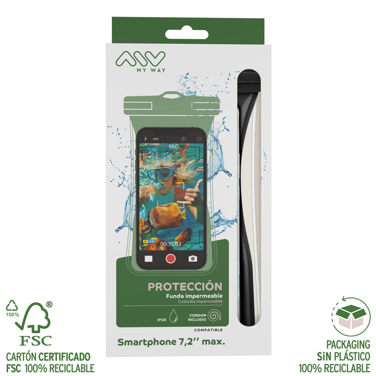 Waterproof case Myway Floating Black Universal 7,2" (7")