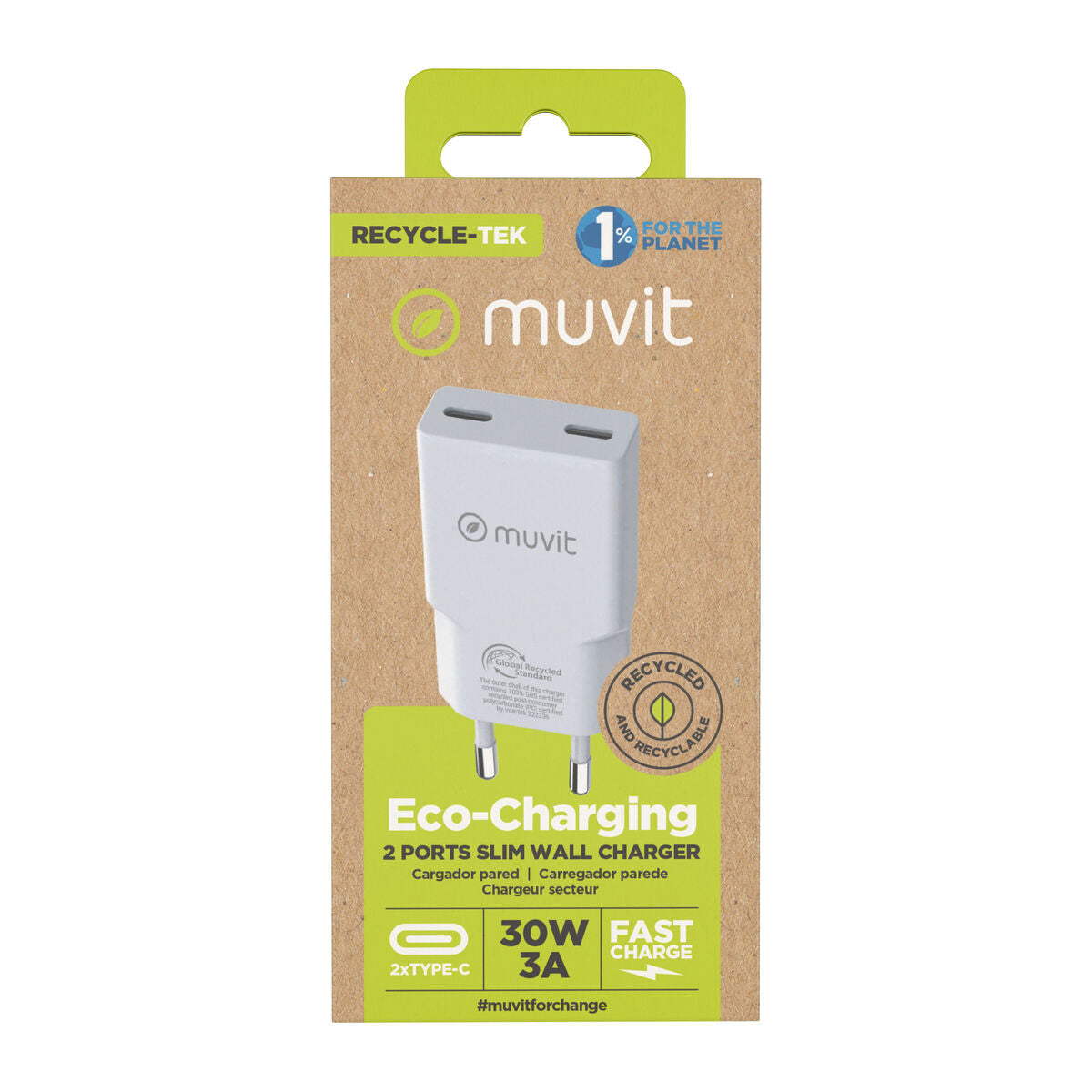 Car Charger Muvit for Change HC-263C White 30 W