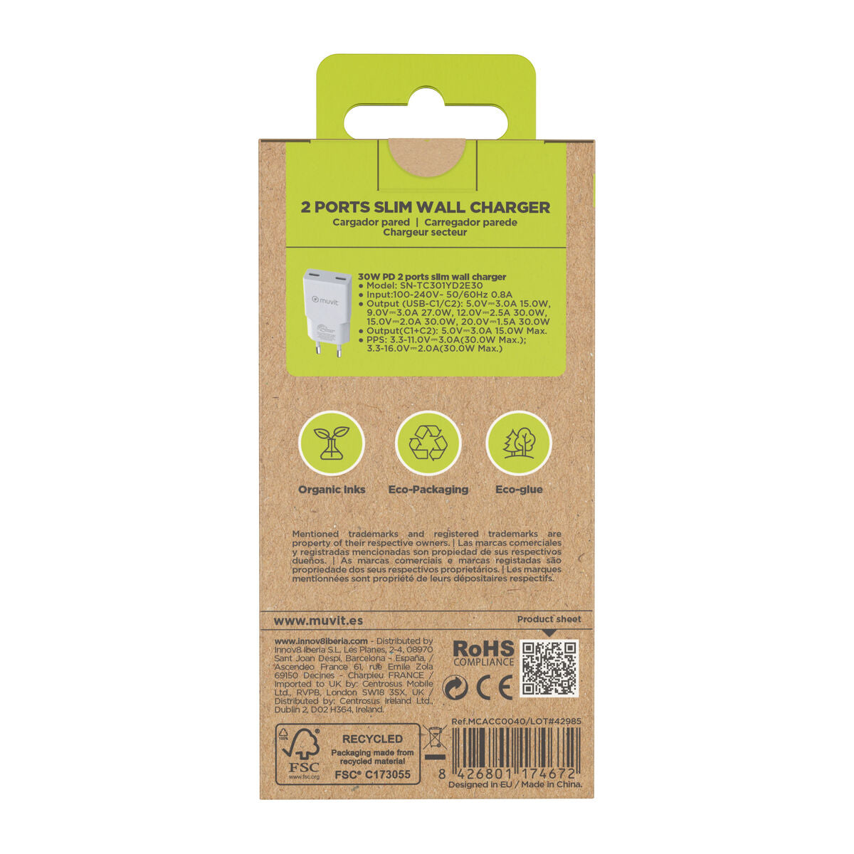 Car Charger Muvit for Change HC-263C White 30 W