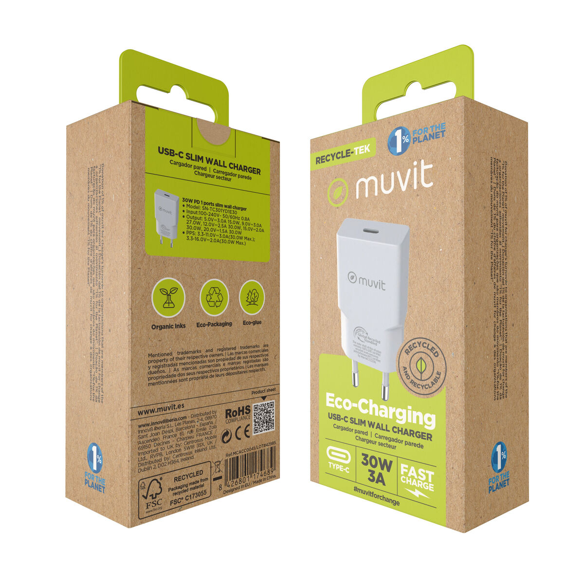 Wall Charger Muvit for Change HC-261 White