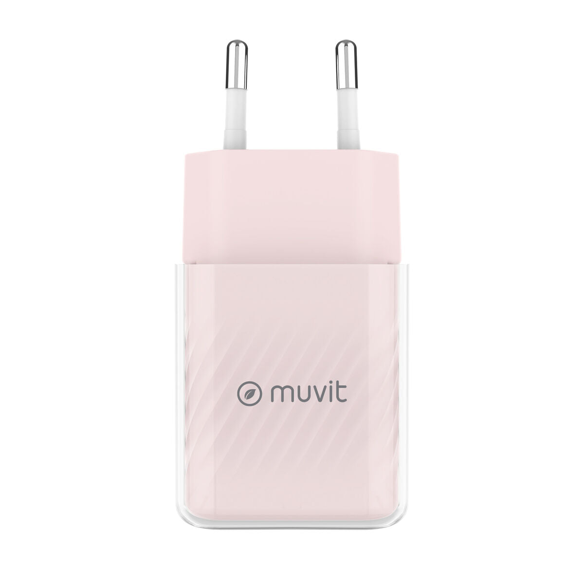Wall Charger + USB-C Cable Muvit for Change Glass GaN Pink