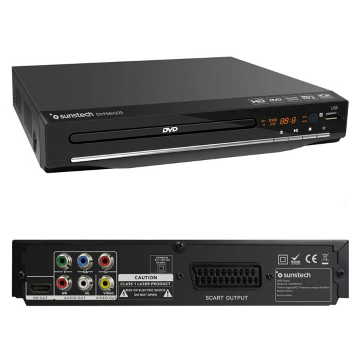 DVD Player Sunstech DVPMH225 Black