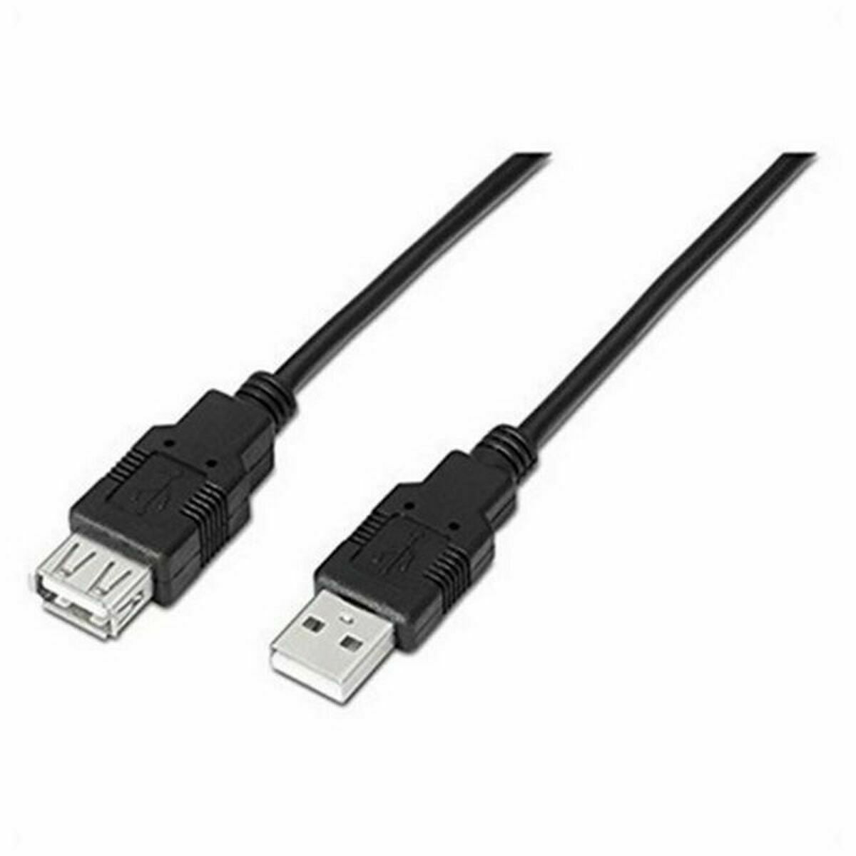 Extension Lead TooQ FS20200M-B 1,8 m USB Black 1,8 m