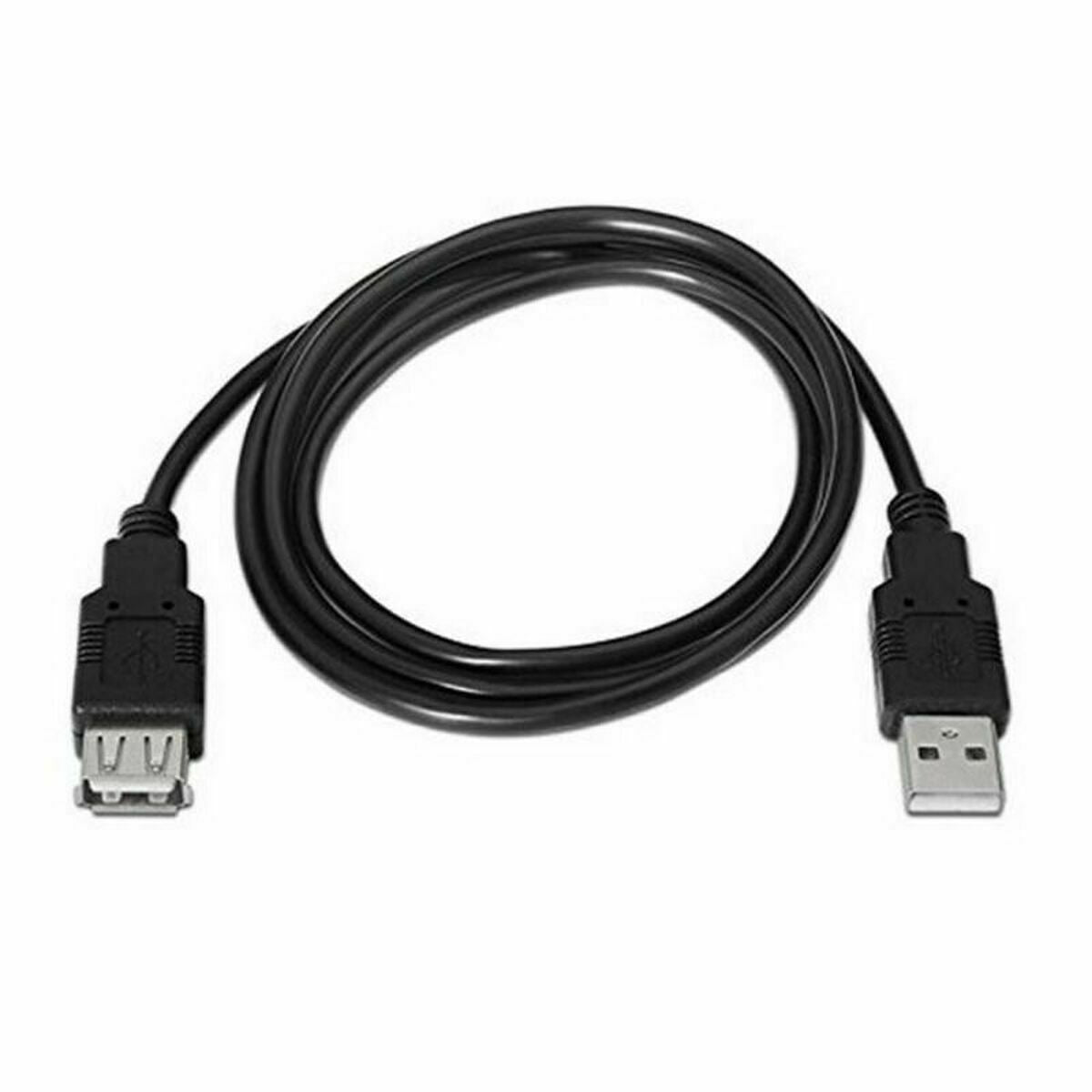 Extension Lead TooQ FS20200M-B 1,8 m USB Black 1,8 m