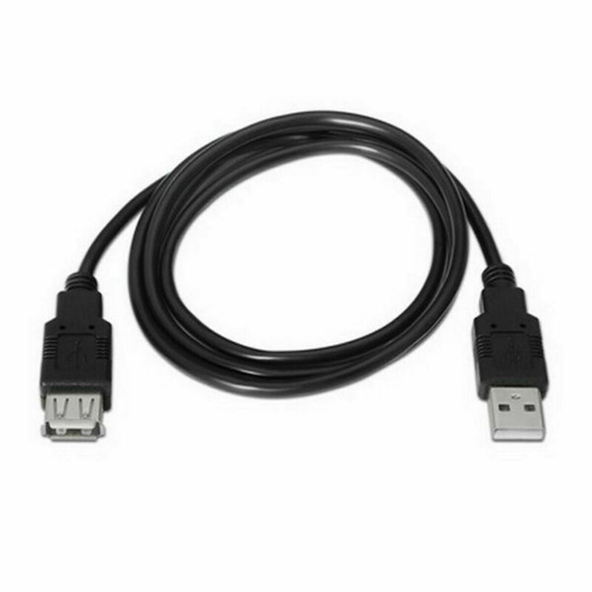 Extension Lead TooQ FS20200M-B 1,8 m USB Black 1,8 m