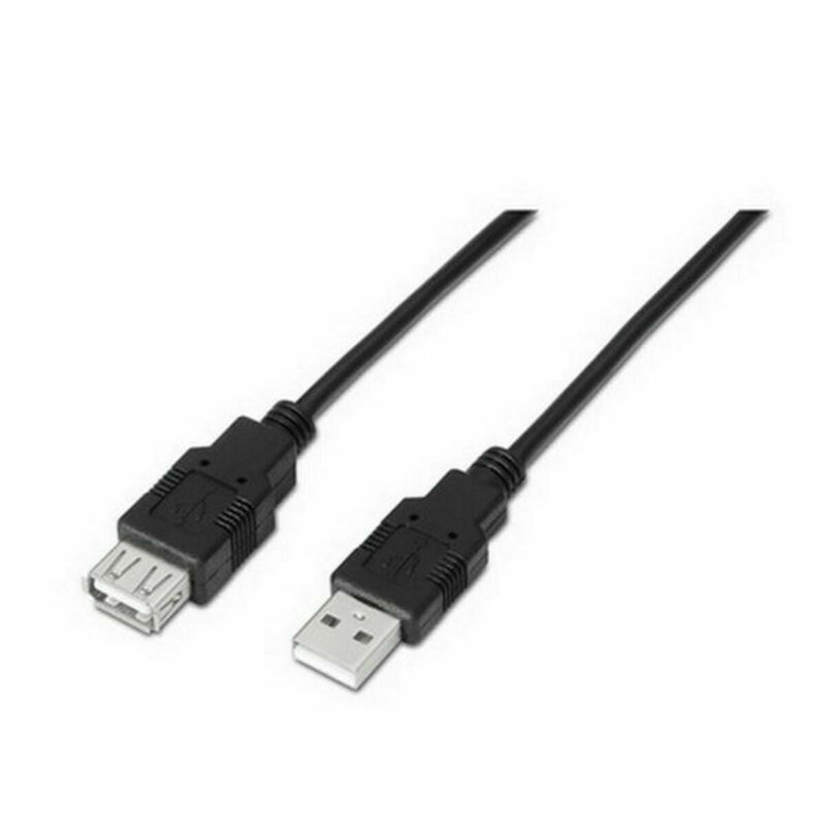 Extension Lead TooQ FS20200M-B 1,8 m USB Black 1,8 m