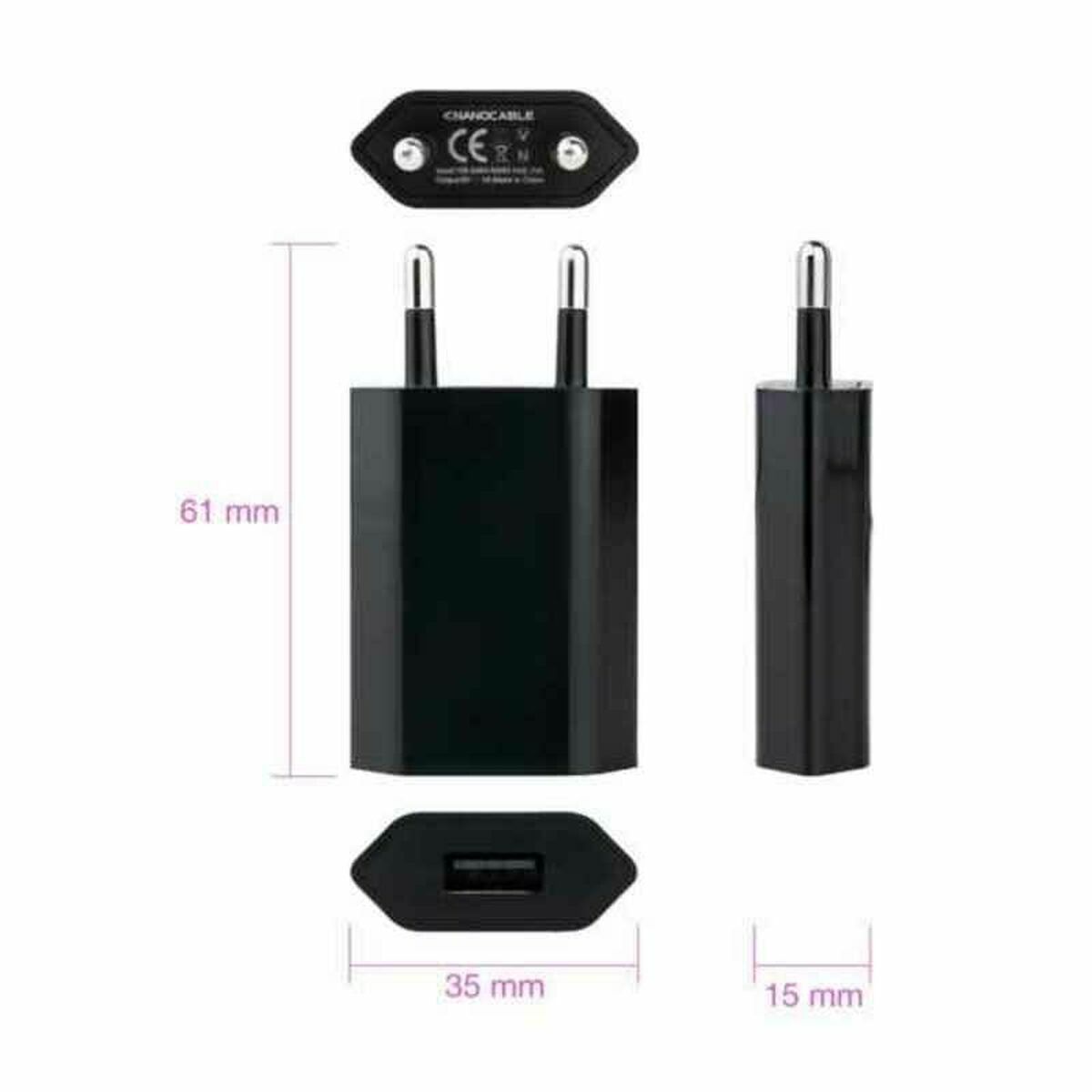 Usb Charger TooQ 10.10.2002 Black 5 W