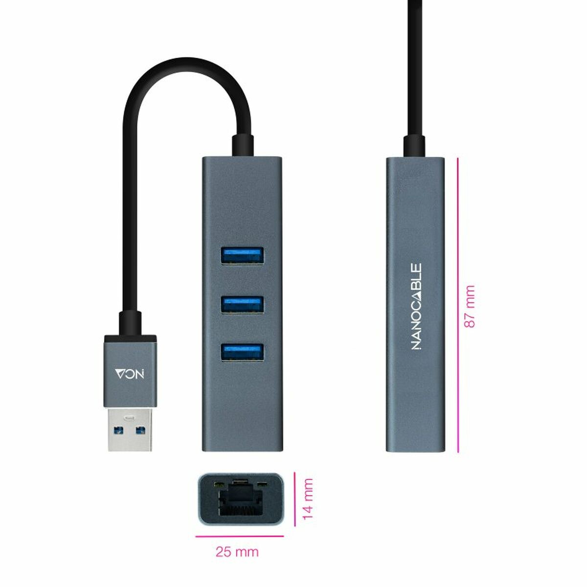 USB to Ethernet Adapter NANOCABLE ANEAHE0818