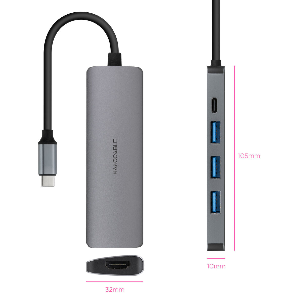 USB Hub NANOCABLE 10.16.4605