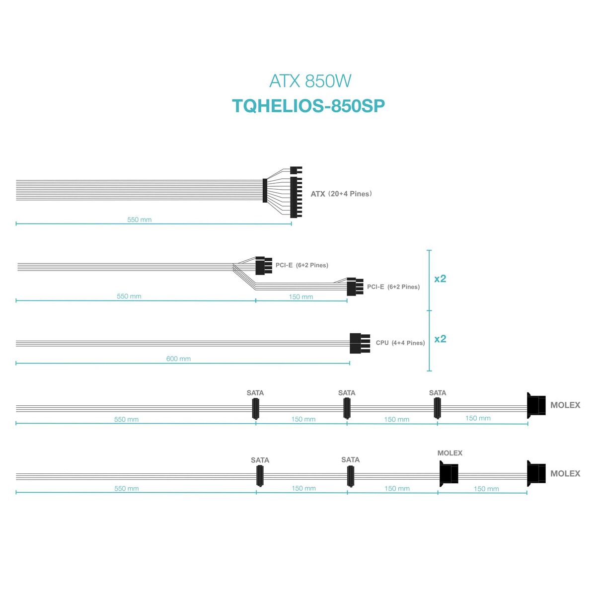 Monitor TooQ TQHELIOS-850SP ATX 850 W 80 Plus Bronze
