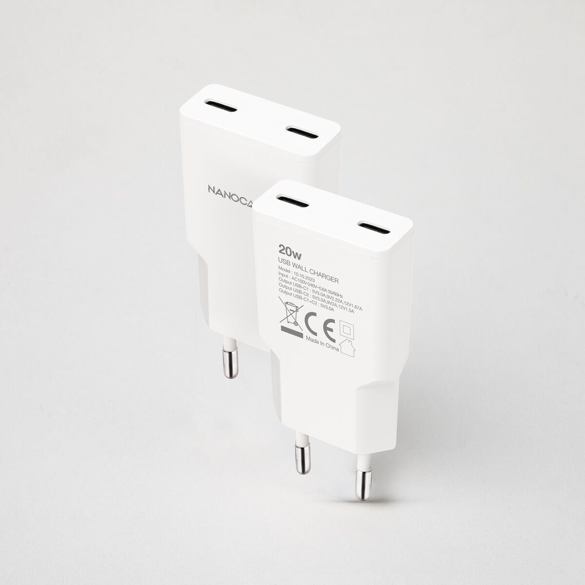 Wall Charger NANOCABLE 10.10.2023 White 20 W