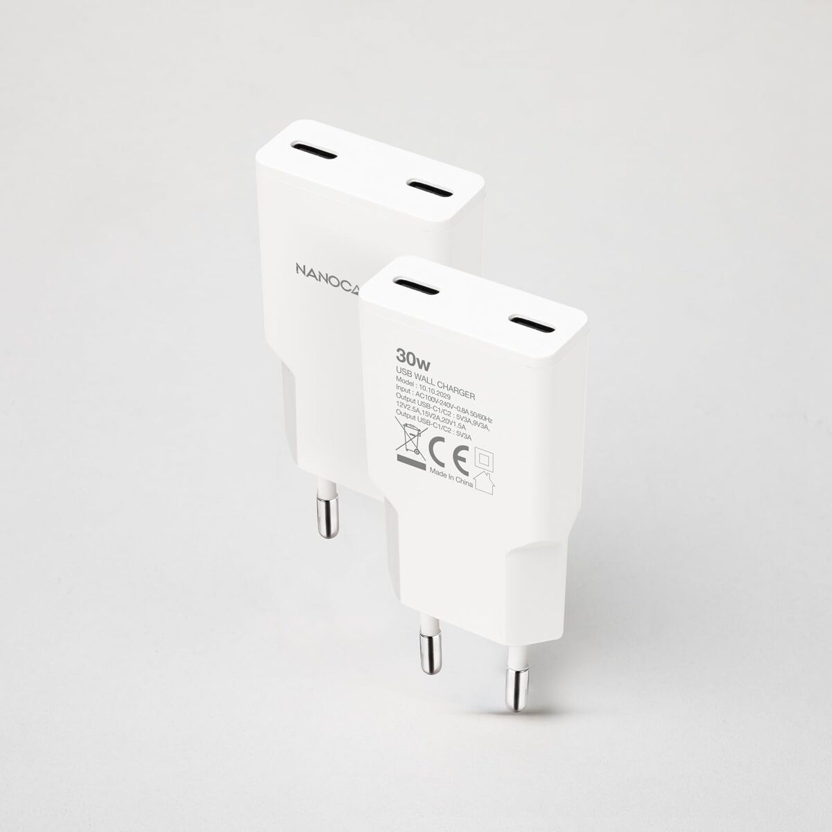 Wall Charger NANOCABLE 10.10.2029 White 30 W