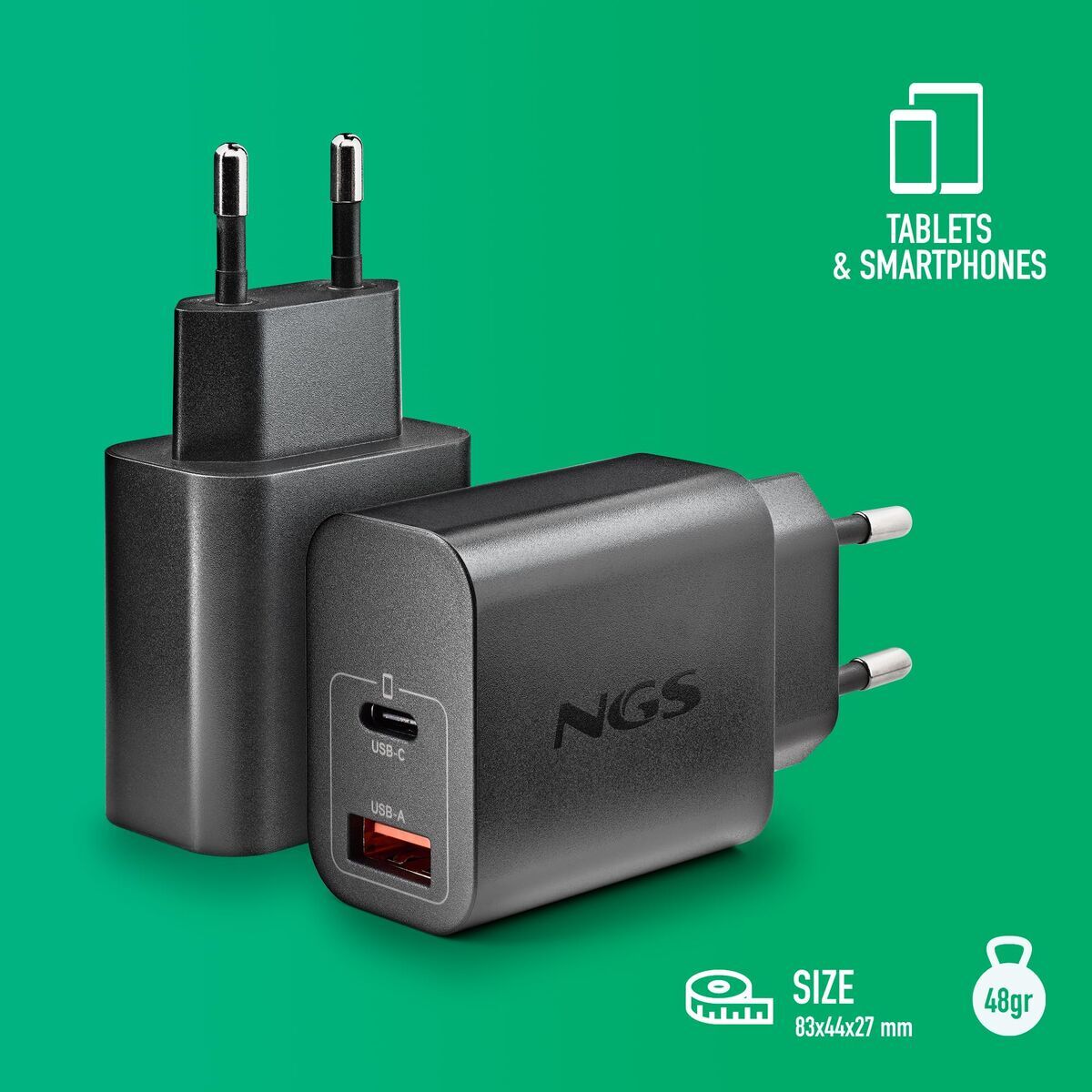 Laptop Charger NGS ERA20WBLACK 20 W Black