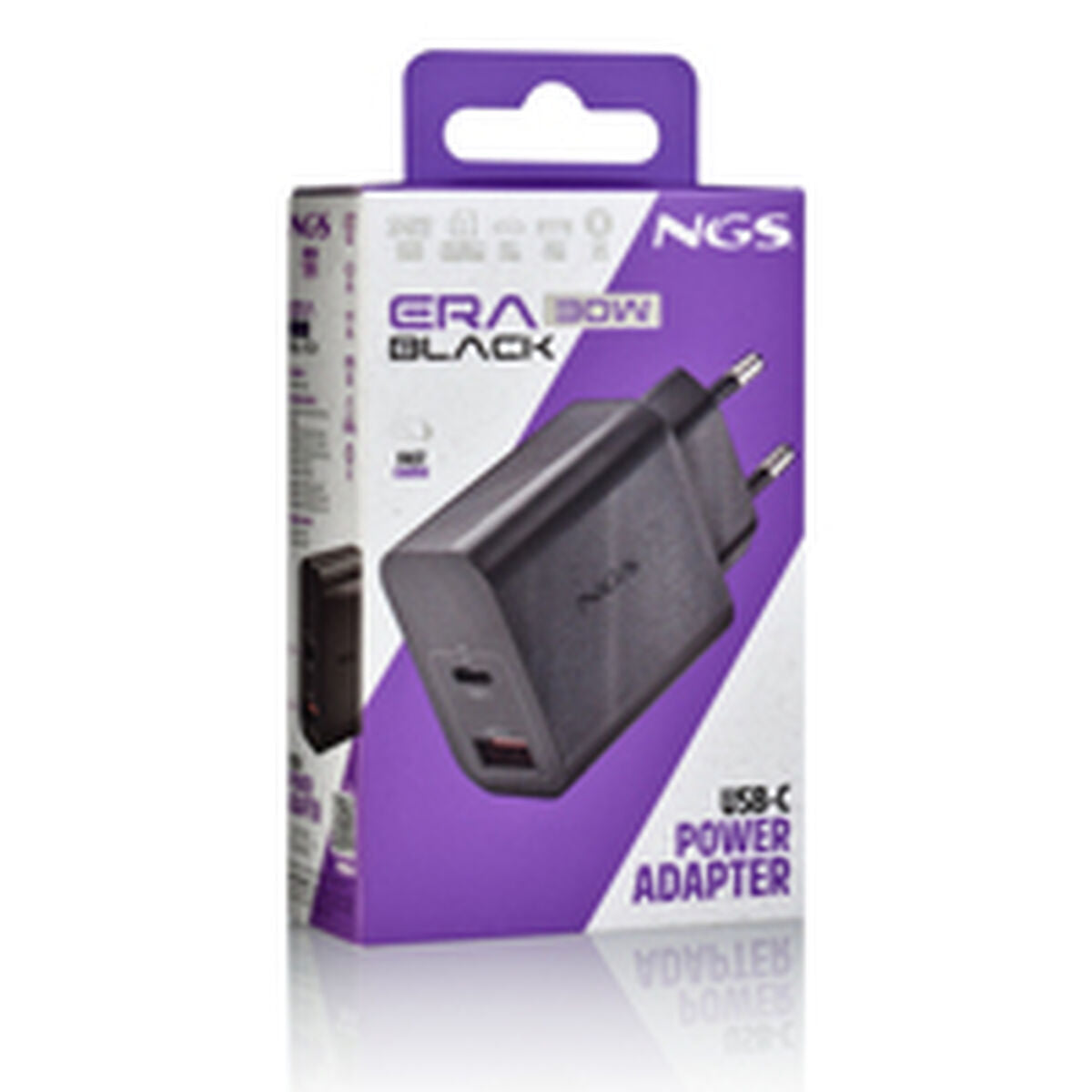 Laptop Charger NGS ERA30WBLACK 30 W Black