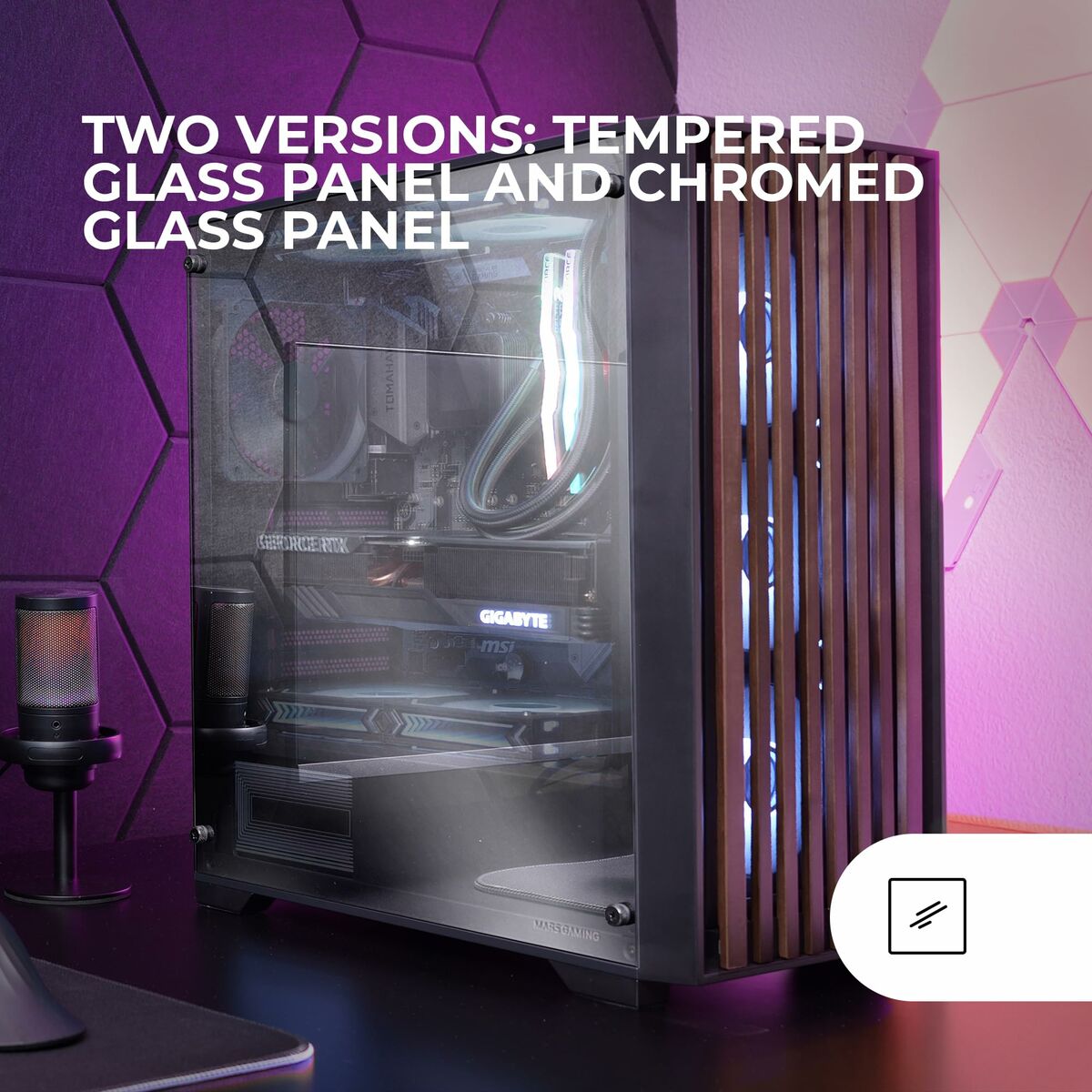 ATX Semi-tower Box Mars Gaming MCWOODDC Black