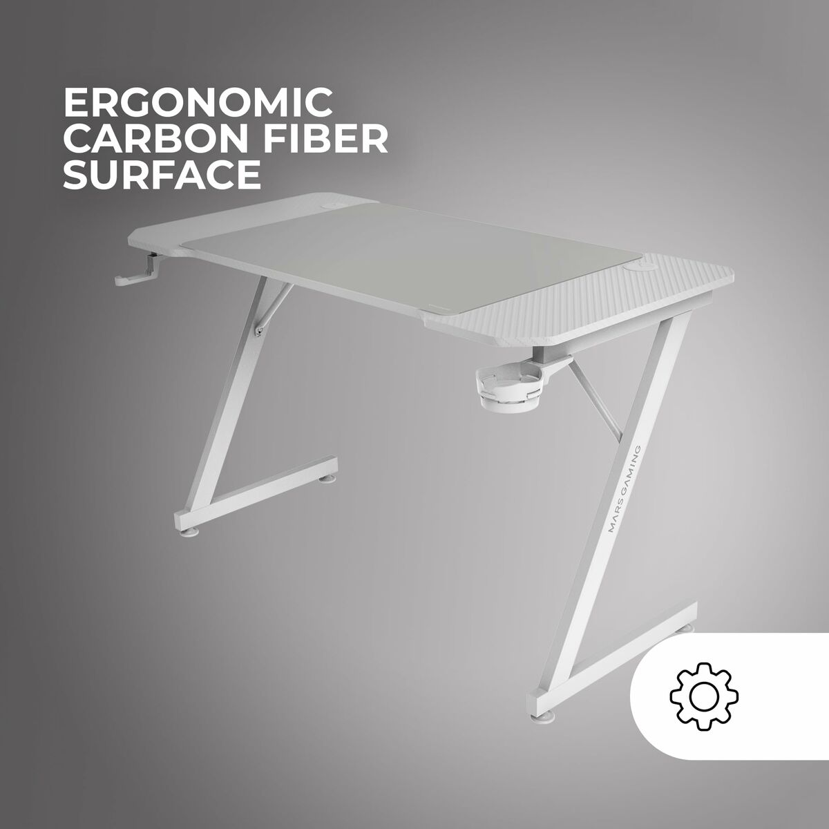 Desk Gaming Mars Gaming ERGO White 140 x 60 cm